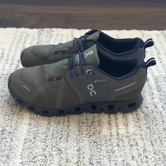 On Running Women's Cloud Waterproof Olive Athletic Shoes - Picture 3 of 6